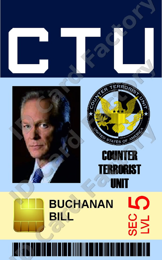 Bill Buchanan | 24 CTU Counter Terrorist Unit ID Card | ID Card Factory