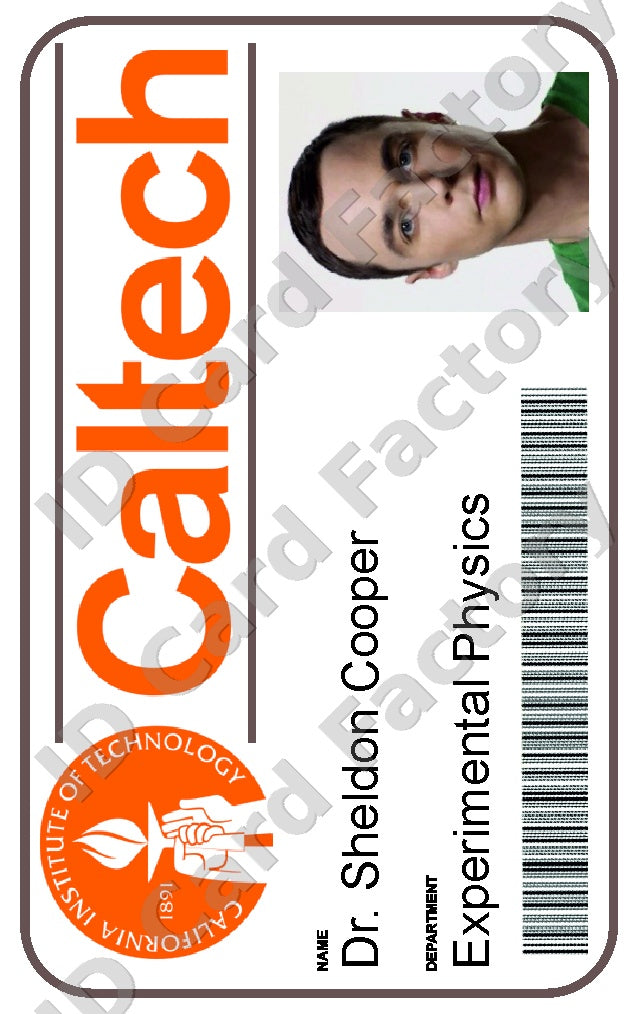 Sheldon Cooper | The Big Bang Theory ID Card | ID Card Factory