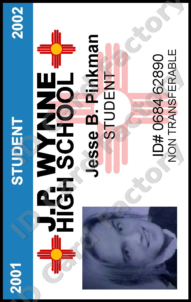 Jesse Pinkman | Breaking Bad Student ID Card (2002) | ID Card Factory
