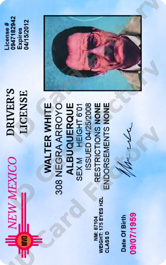 Walter White | Breaking Bad New Mexico Driving Licence | ID Card Factory
