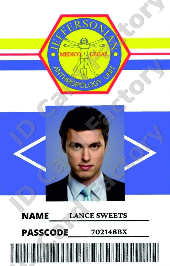 Lance Sweets | Bones ID Card | ID Card Factory