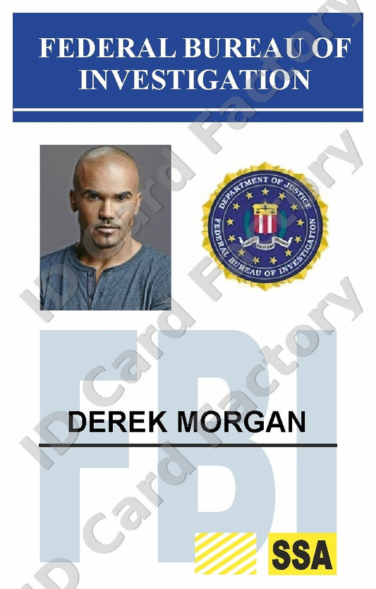 Derek Morgan | Criminal Minds FBI BAU ID Card | ID Card Factory