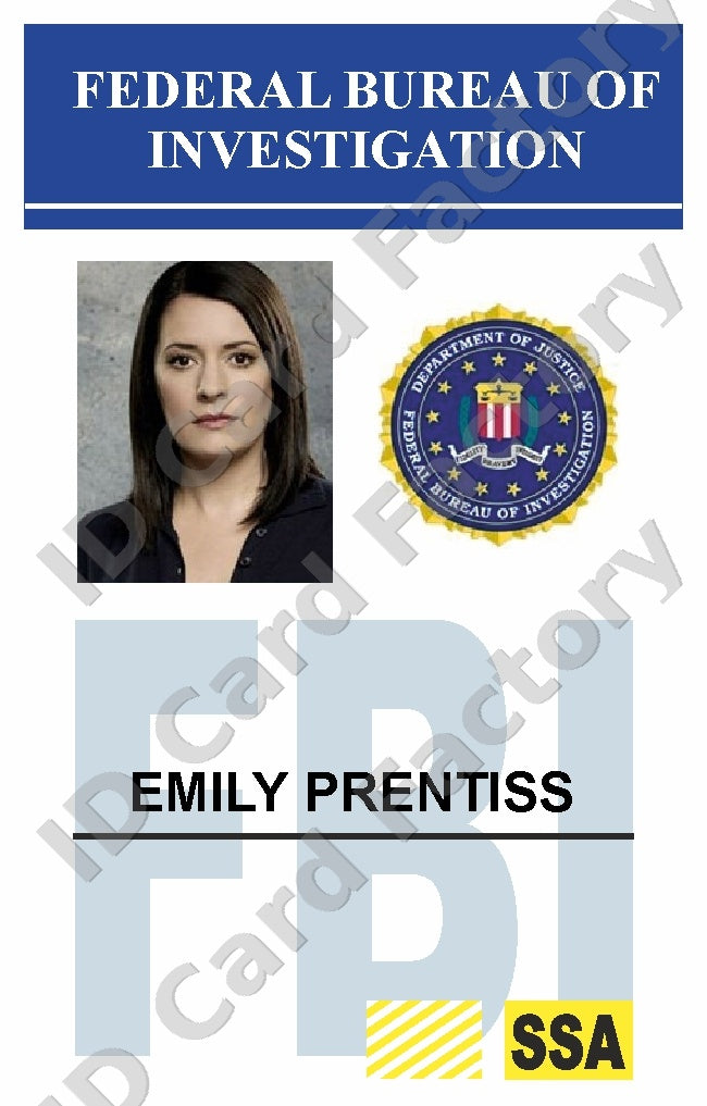 Emily Prentiss | Criminal Minds FBI BAU ID Card | ID Card Factory