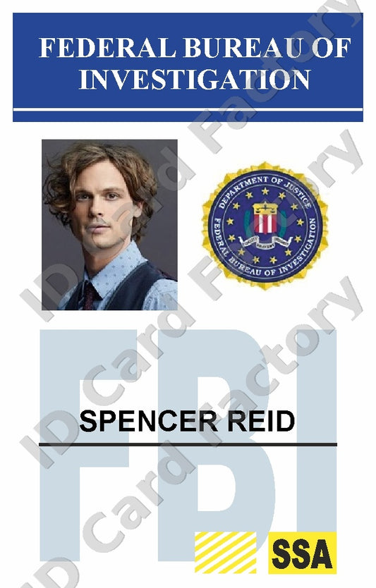 Spencer Reid | Criminal Minds FBI BAU ID Card | ID Card Factory