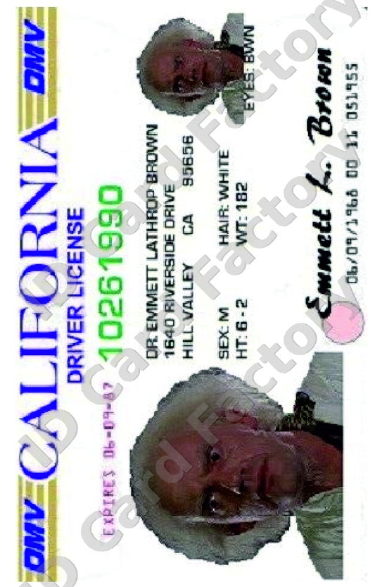 Doc Brown | Back to the Future California Driver License | ID Card Factory