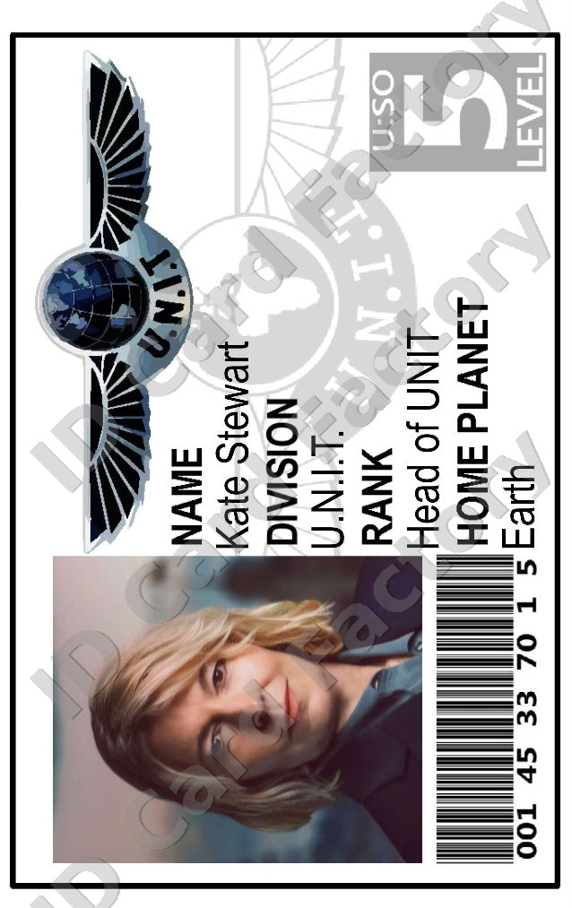 Kate Stewart | Doctor Who UNIT ID Card (Version 1) | ID Card Factory