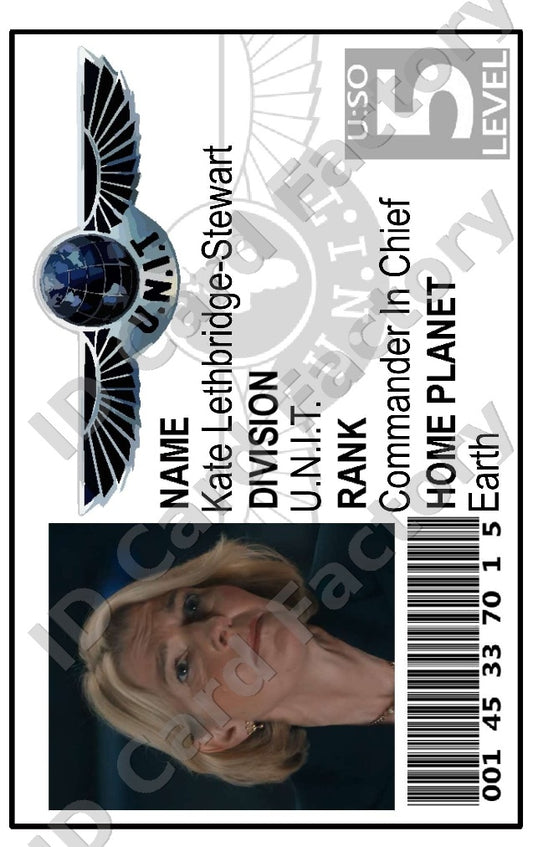 Kate Stewart | Doctor Who UNIT ID Card (Version 2) | ID Card Factory