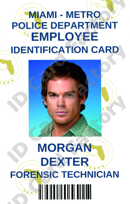 Dexter Morgan | Dexter Miami Metro Police ID Card | ID Card Factory