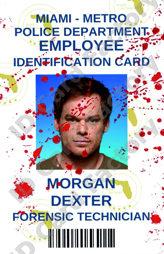 Dexter Blood Spatter Analysis ID Card | ID Card Factory