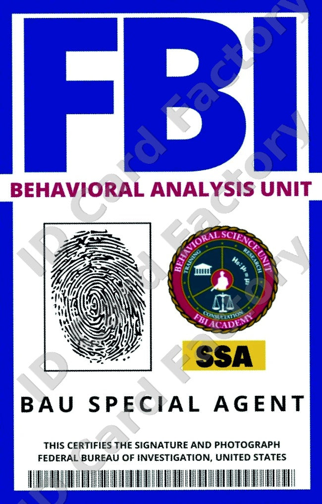 FBI BAU SSA Special Agent ID Card | | ID Card Factory