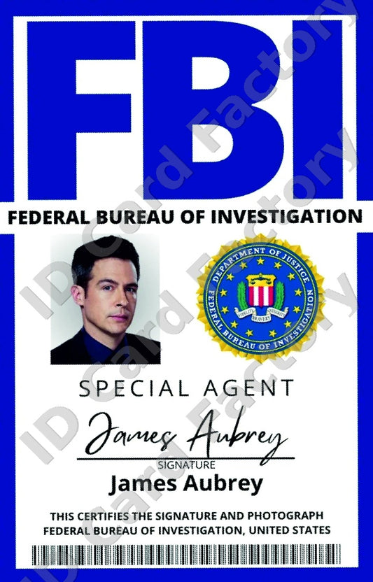 James Aubrey | Bones FBI ID Card | ID Card Factory