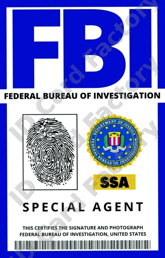 FBI SSA Special Agent ID Card | | ID Card Factory