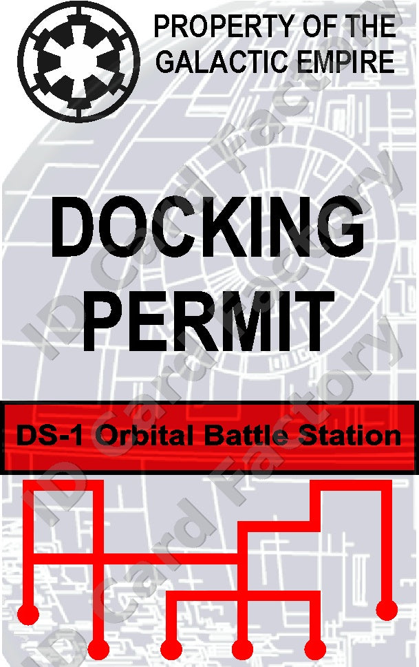 Galactic Empire Death Star Docking Permit | Star Wars | | ID Card Factory