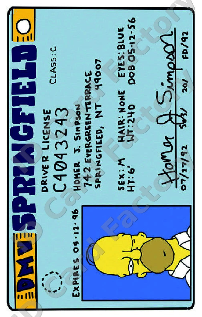Homer Simpson | The Simpsons Springfield Nuclear Power Plant ID Card | ID Card Factory