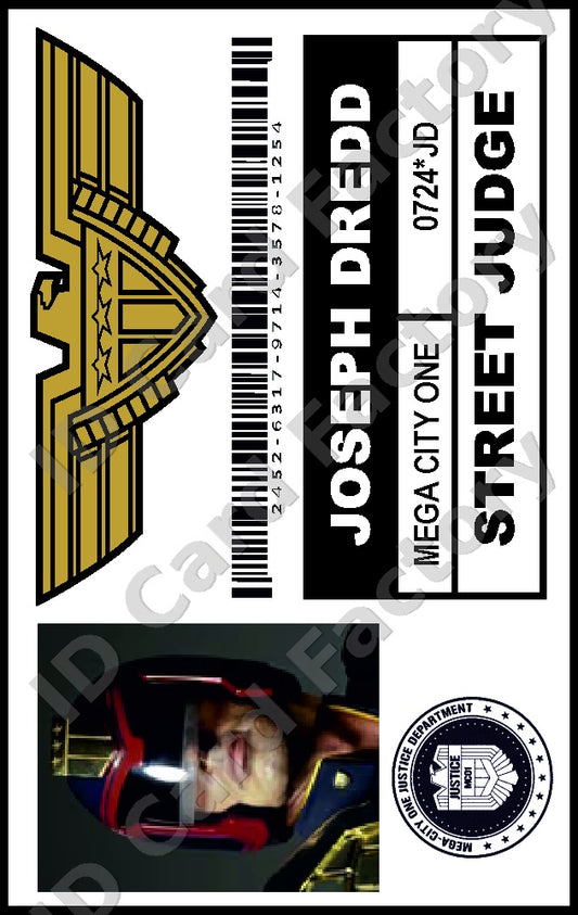 Judge Dredd | Mega City One Street Judge ID | Karl Urban | ID Card Factory