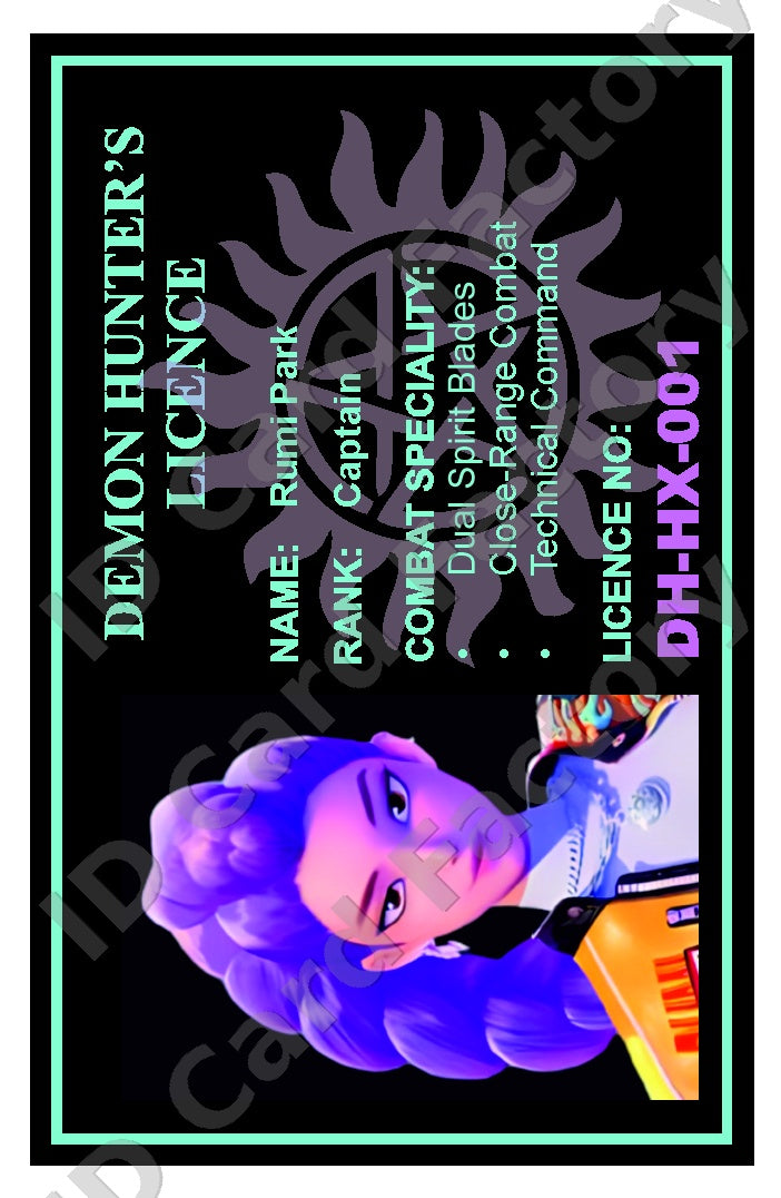Rumi Park | K-Pop Demon Hunters Demon Hunter's Licence | ID Card Factory
