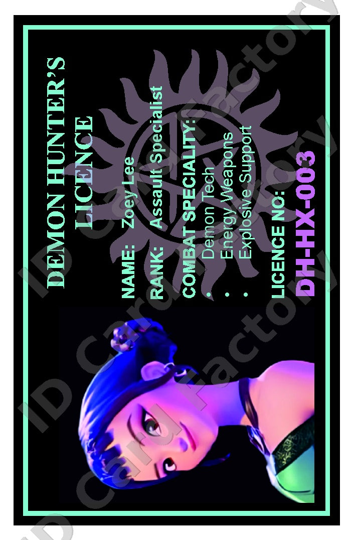 Zoey Lee | K-Pop Demon Hunters Demon Hunter's Licence | ID Card Factory