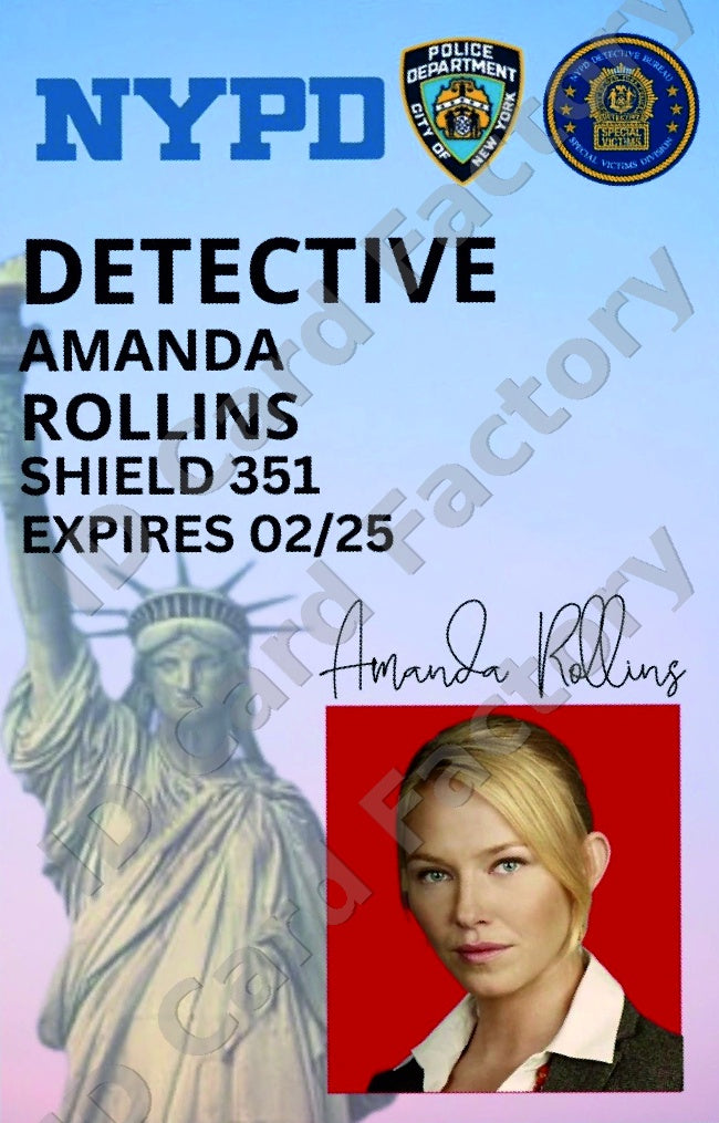 Amanda Rollins | Law & Order SVU NYPD ID Card | ID Card Factory