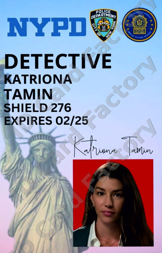 Katriona Tamin | Law & Order SVU NYPD ID Card | ID Card Factory