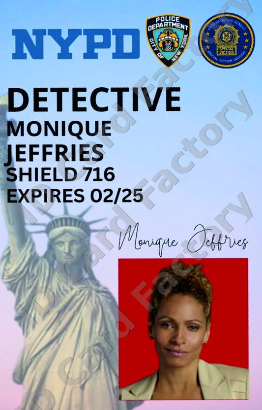 Monique Jeffries | Law & Order SVU NYPD ID Card | ID Card Factory