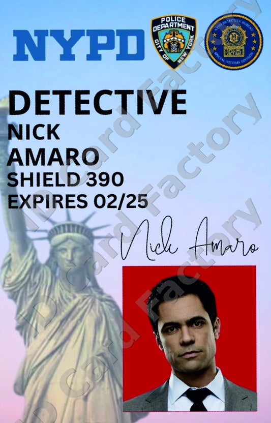 Nick Amaro | Law & Order SVU NYPD ID Card | ID Card Factory