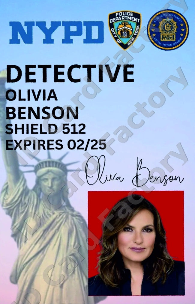 Olivia Benson | Law & Order SVU NYPD ID Card | ID Card Factory