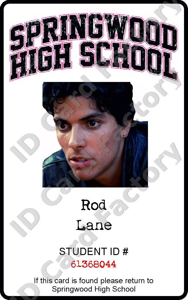 Rod Lane | A Nightmare on Elm Street Springwood High School ID Card | ID Card Factory