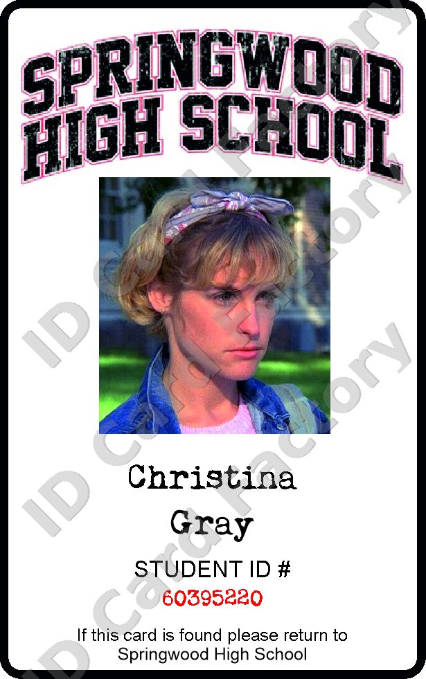 Tina Gray | A Nightmare on Elm Street Springwood High School ID Card | ID Card Factory