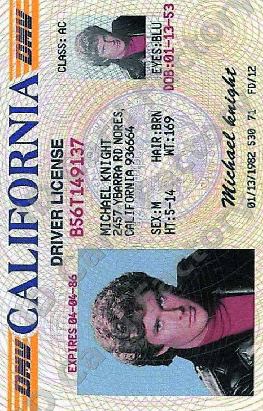 Michael Knight | Knight Rider Foundation for Law and Government ID Card | ID Card Factory