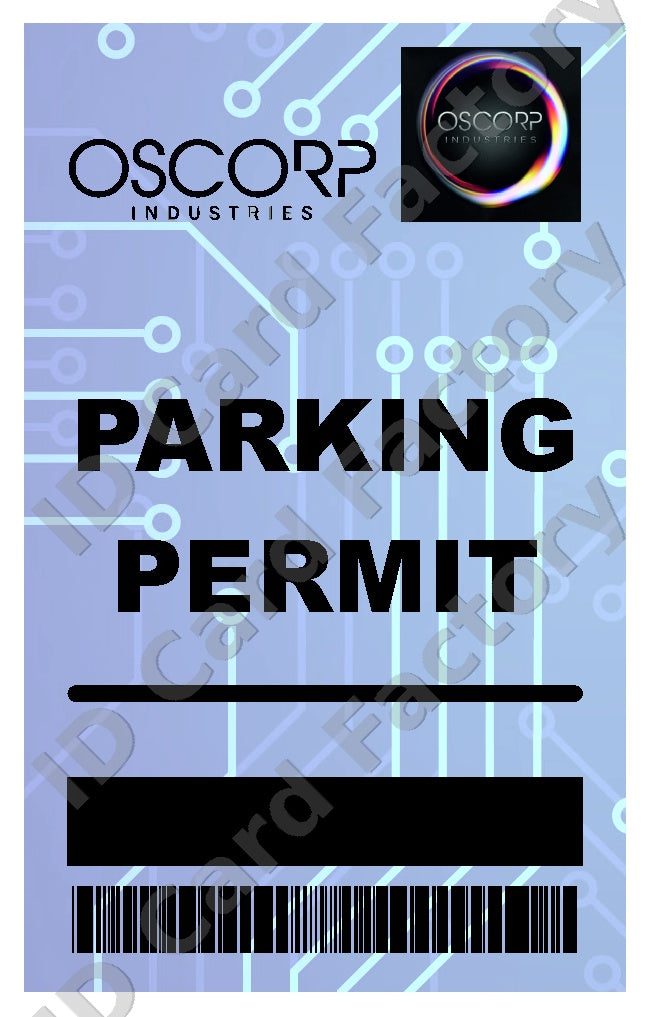 Oscorp Industries Parking Permit | Spider-Man Marvel | | ID Card Factory
