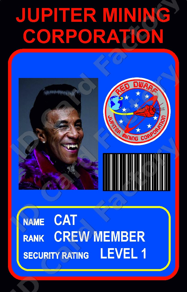 Cat | Red Dwarf Jupiter Mining Corporation ID Card | ID Card Factory