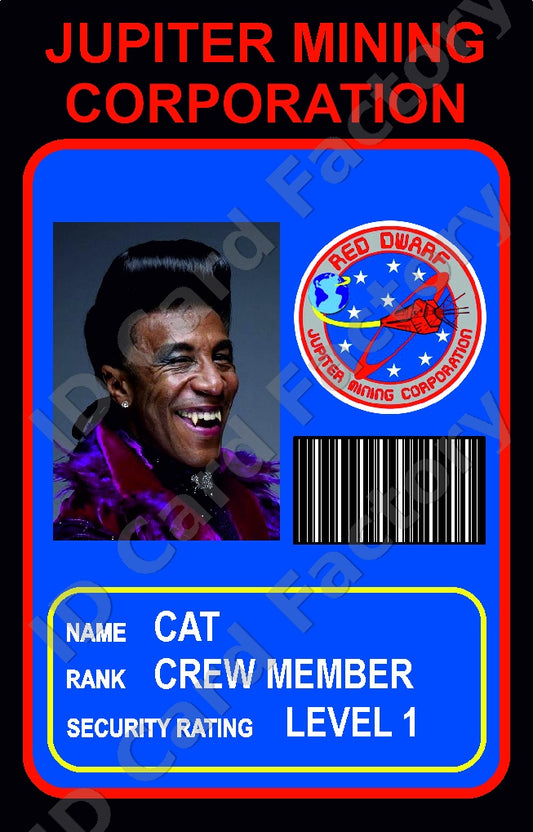 Cat | Red Dwarf Jupiter Mining Corporation ID Card | ID Card Factory