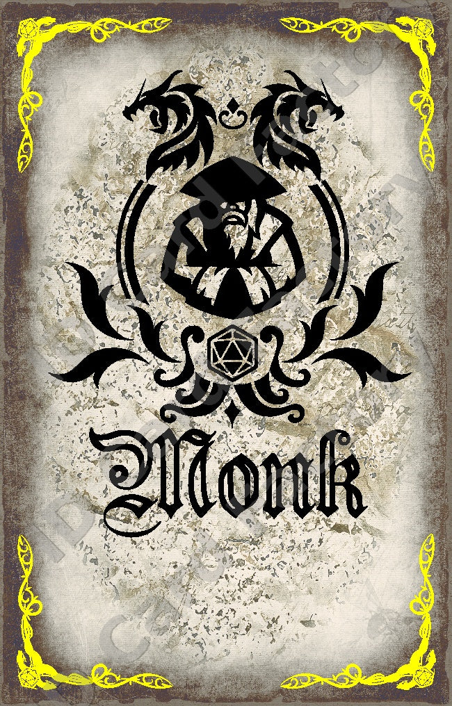 D&D RPG Monk Class Card | | ID Card Factory