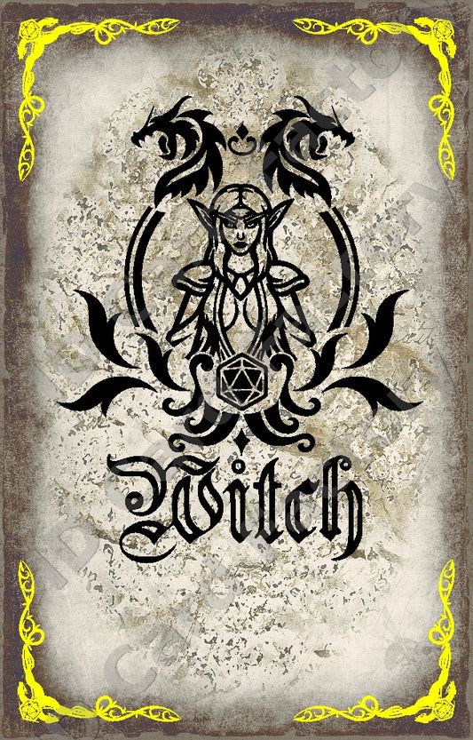 D&D RPG Witch Class Card | | ID Card Factory