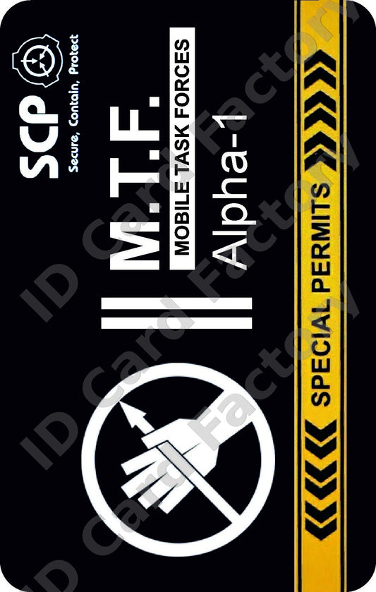 SCP Foundation MTF Alpha-1 Red Right Hand ID Card | ID Card Factory