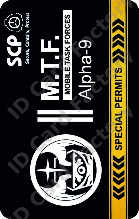 SCP Foundation MTF Alpha-9 Last Hope ID Card | ID Card Factory