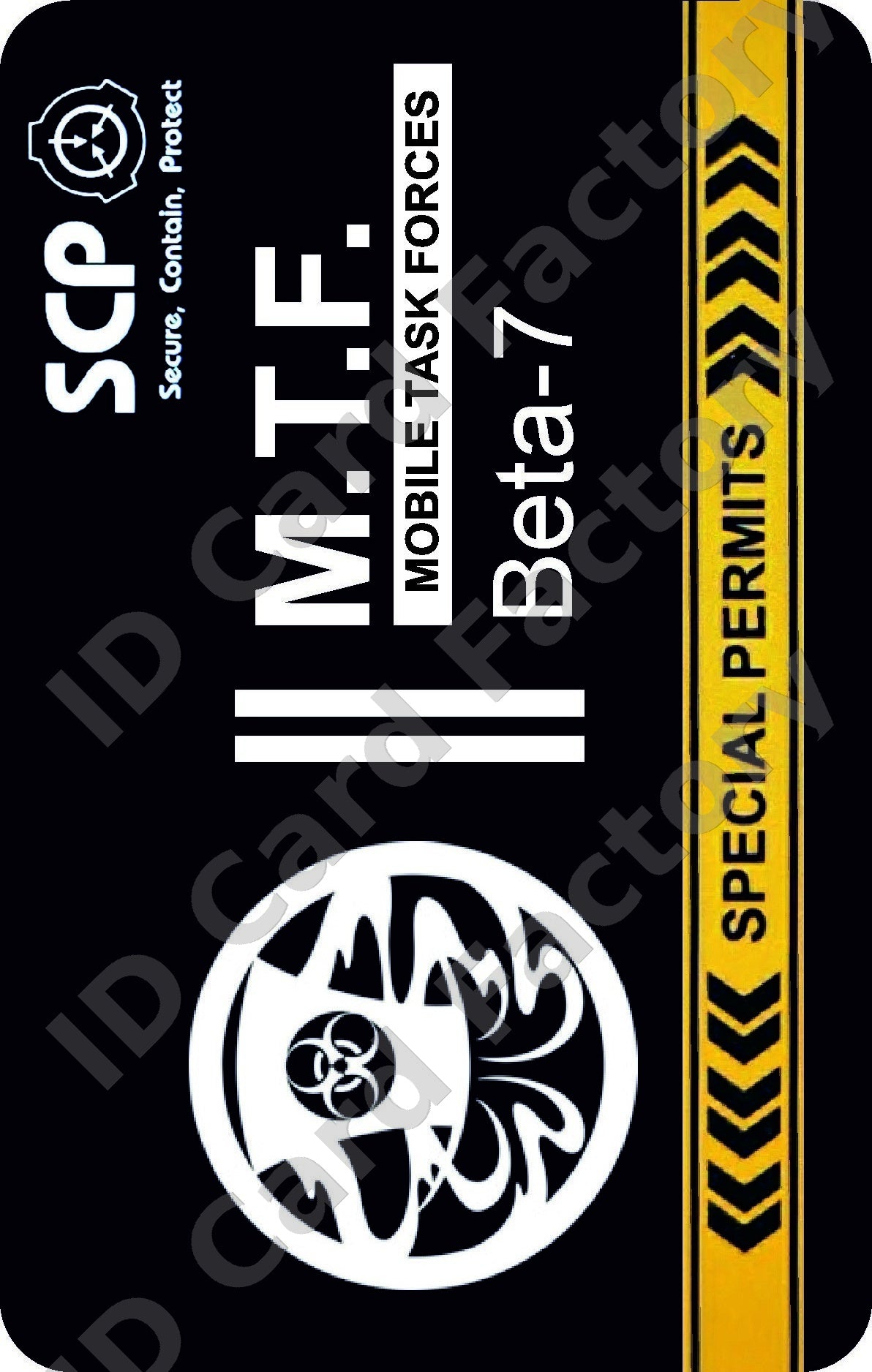 SCP Foundation MTF Beta-7 Maz Hatters ID Card | ID Card Factory