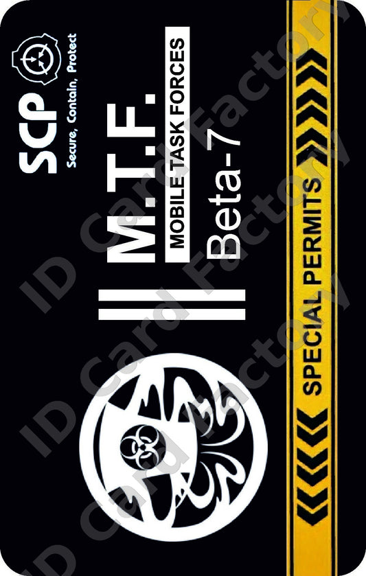 SCP Foundation MTF Beta-7 Maz Hatters ID Card | ID Card Factory
