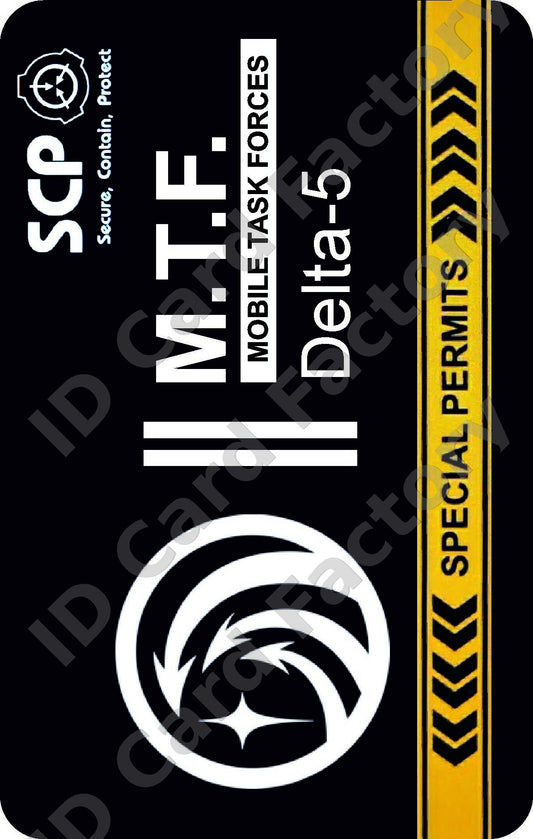 SCP Foundation MTF Delta-5 Front Runners ID Card | ID Card Factory
