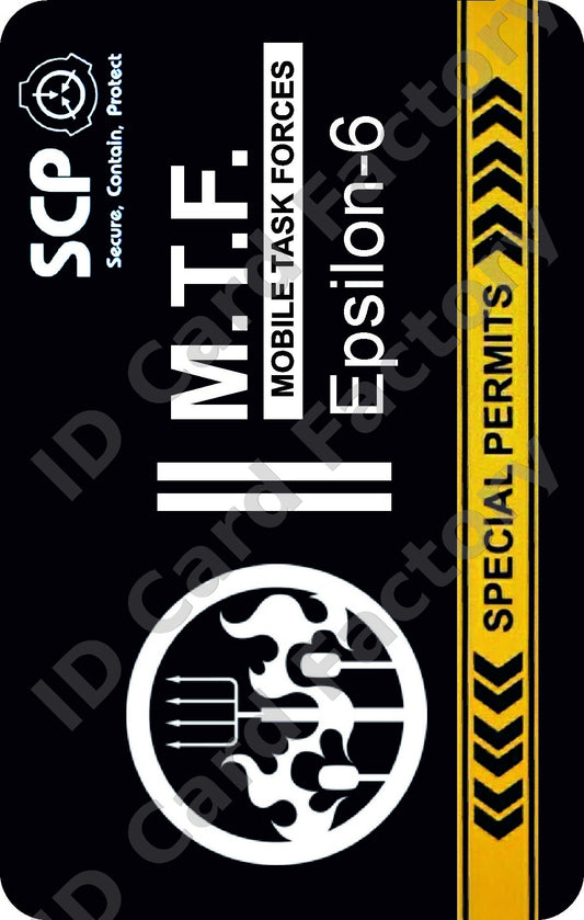 SCP Foundation MTF Epsilon-6 Village Idiots ID Card | ID Card Factory