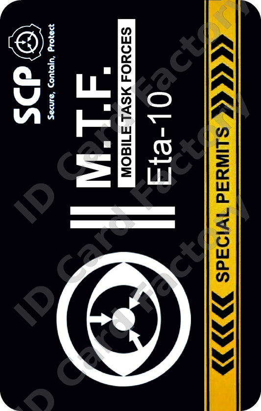 SCP Foundation MTF Eta-10 See No Evil ID Card | ID Card Factory