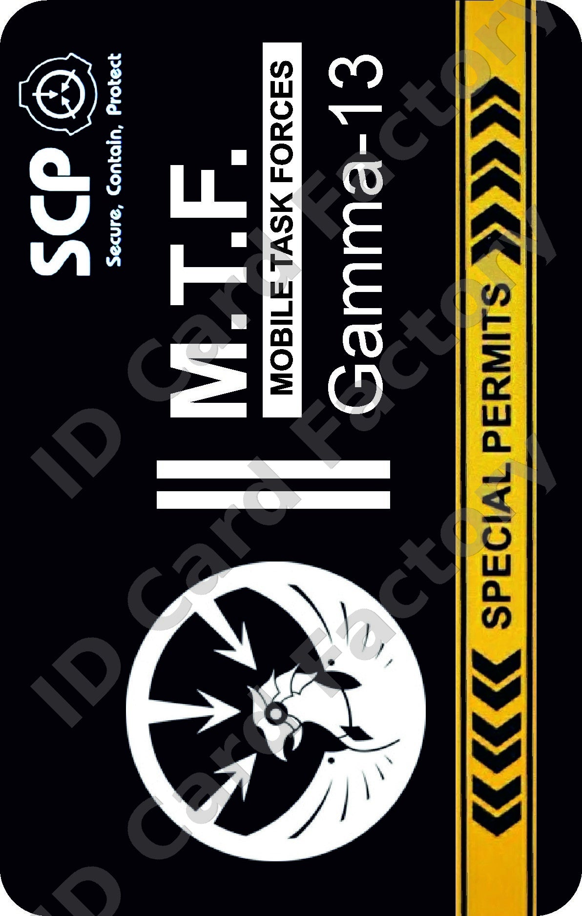 SCP Foundation MTF Gamma-13 Asimov's Lawbringers ID Card | ID Card Factory