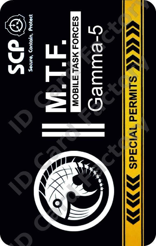 SCP Foundation MTF Gamma-5 Red Herrings ID Card | ID Card Factory