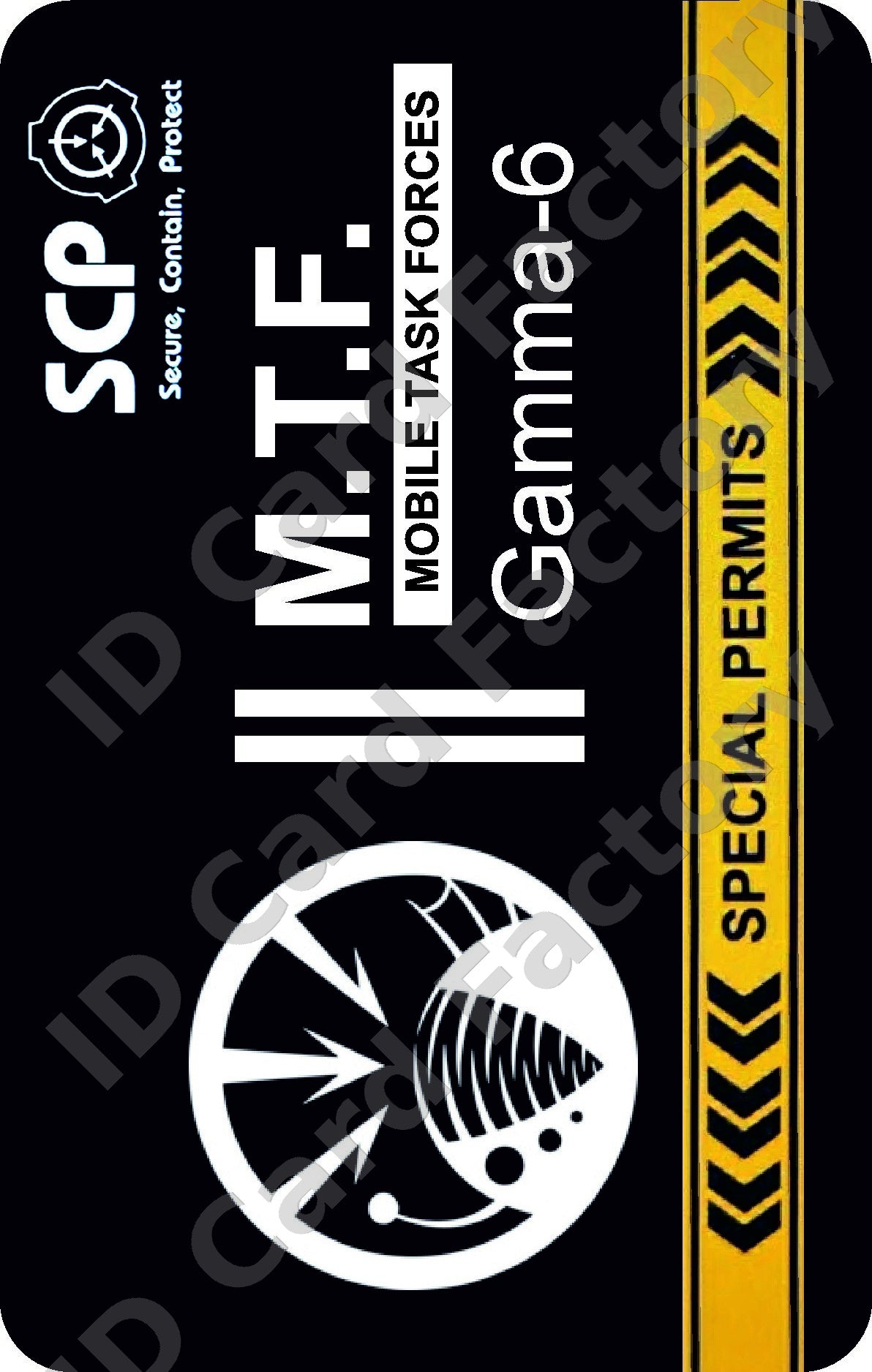 SCP Foundation MTF Gamma-6 Deep Feeders ID Card | ID Card Factory