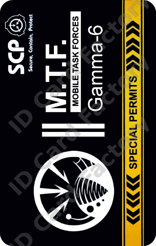 SCP Foundation MTF Gamma-6 Deep Feeders ID Card | ID Card Factory