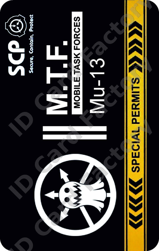 SCP Foundation MTF Mu-13 Ghostbusters ID Card | ID Card Factory