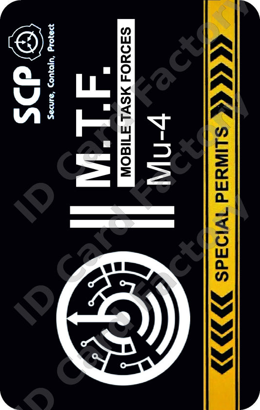 SCP Foundation MTF Mu-4 Debuggers ID Card | ID Card Factory