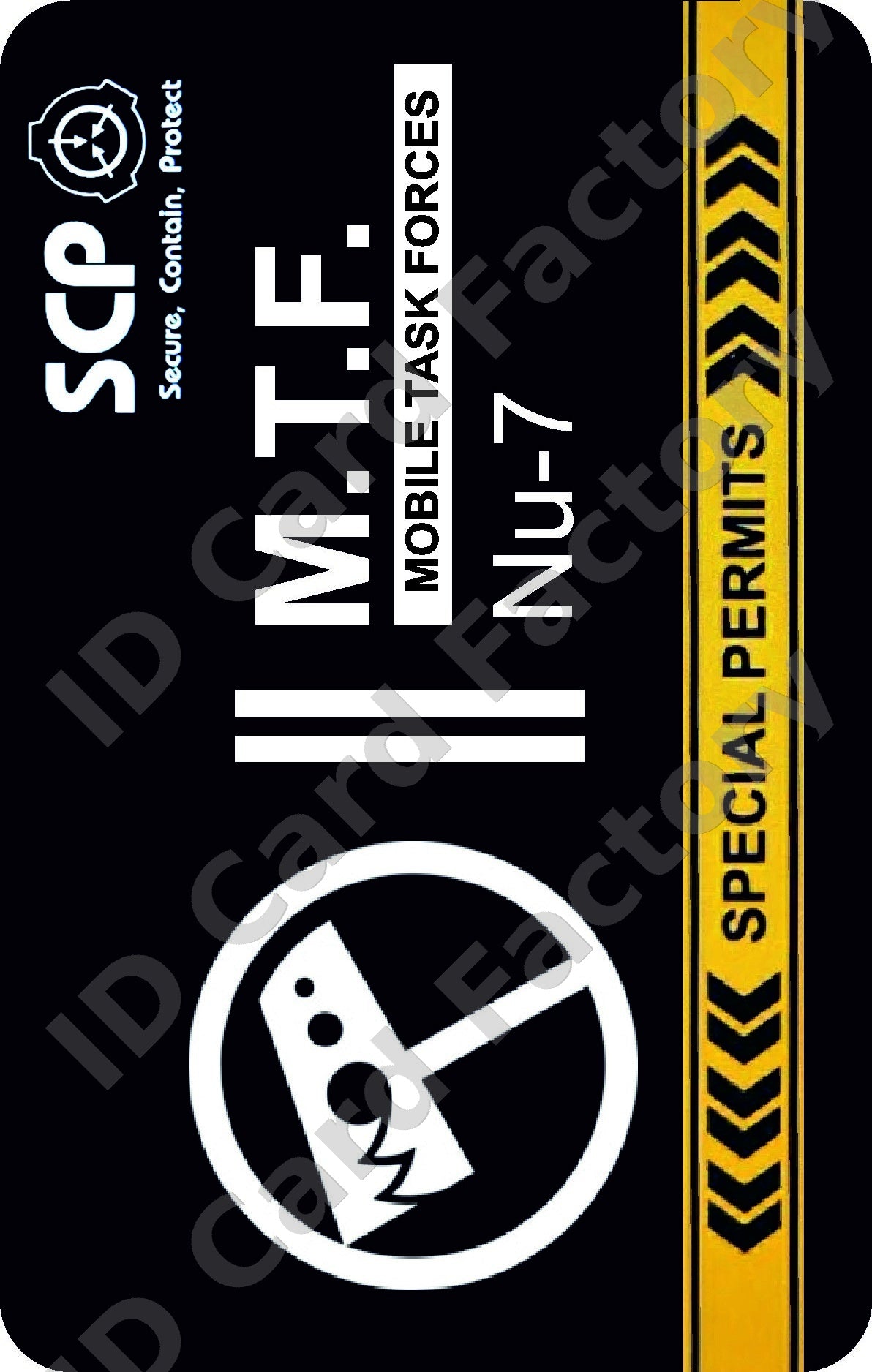SCP Foundation MTF Nu-7 Hammer Down ID Card | ID Card Factory