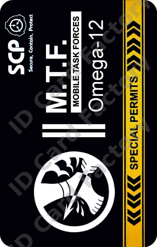 SCP Foundation MTF Omega-12 Achilles' Heel ID Card | ID Card Factory