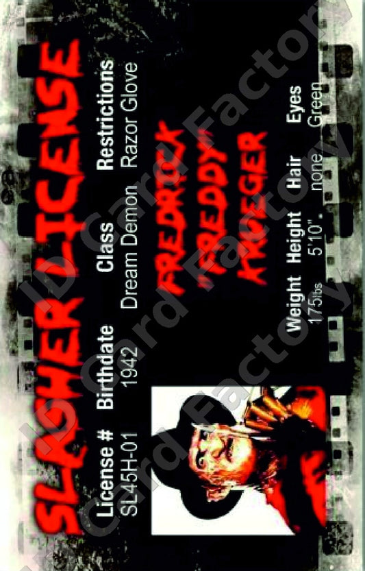Freddy Krueger Slasher Licence ID Card | ID Card Factory